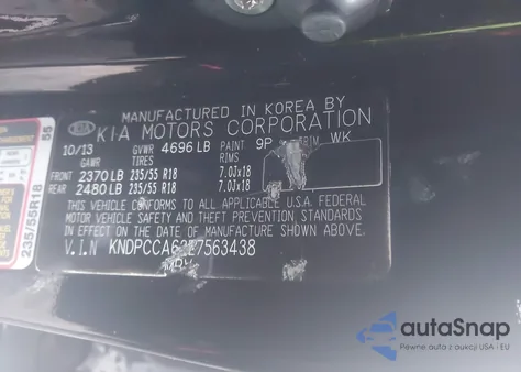 2014 Kia Sportage Sx z USA, uszkodzony, nr VIN KNDPCCA63E7563438